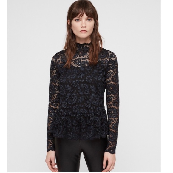 All Saints Tops - All Saints - Lace, peplum top